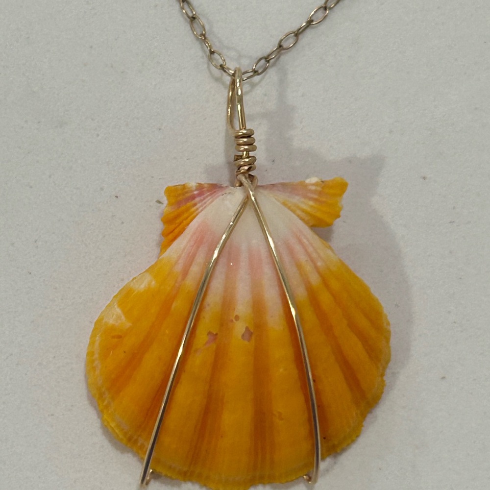 Hawaii Hawaiian Sunrise sea shell necklace 22 inch necklace - Picture 2 of 4